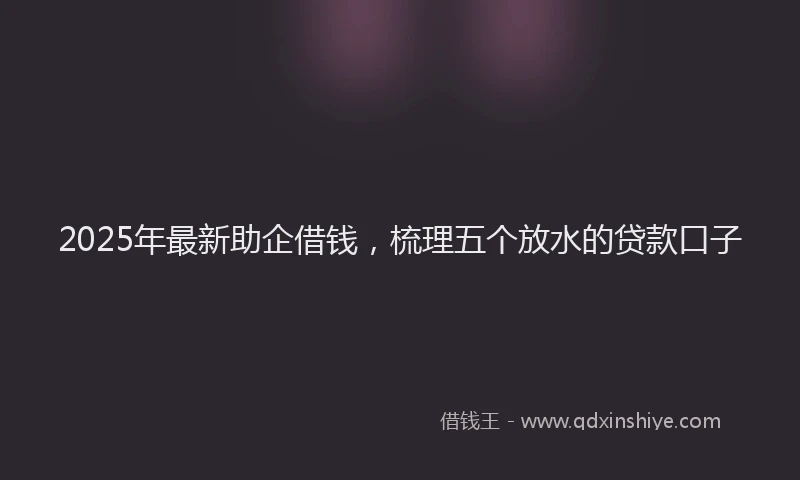 2025年最新助企借钱，梳理五个放水的贷款口子