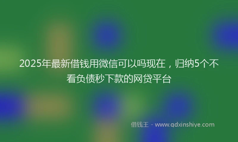 2025年最新借钱用微信可以吗现在，归纳5个不看负债秒下款的网贷平台
