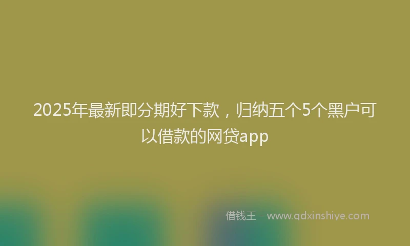 2025年最新即分期好下款，归纳五个5个黑户可以借款的网贷app