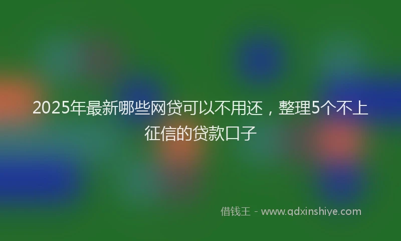 2025年最新哪些网贷可以不用还，整理5个不上征信的贷款口子