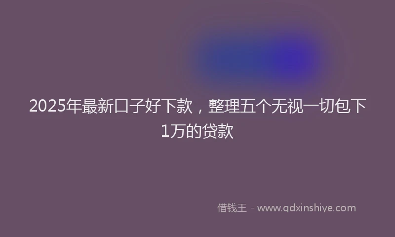 2025年最新口子好下款，整理五个无视一切包下1万的贷款