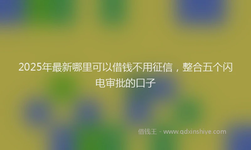 2025年最新哪里可以借钱不用征信，整合五个闪电审批的口子