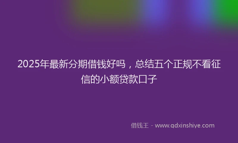 2025年最新分期借钱好吗，总结五个正规不看征信的小额贷款口子