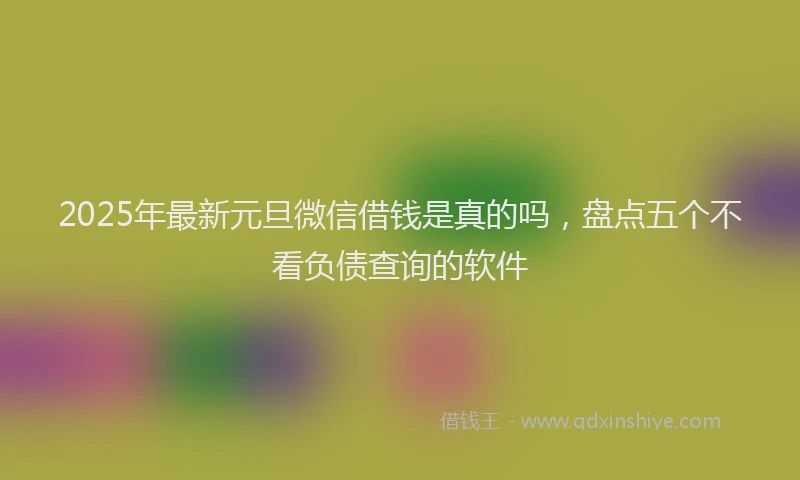 2025年最新元旦微信借钱是真的吗，盘点五个不看负债查询的软件