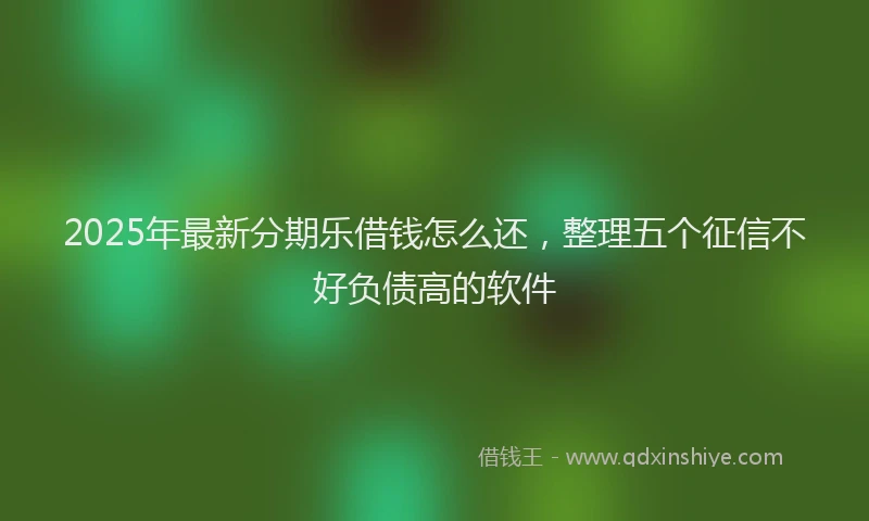 2025年最新分期乐借钱怎么还，整理五个征信不好负债高的软件