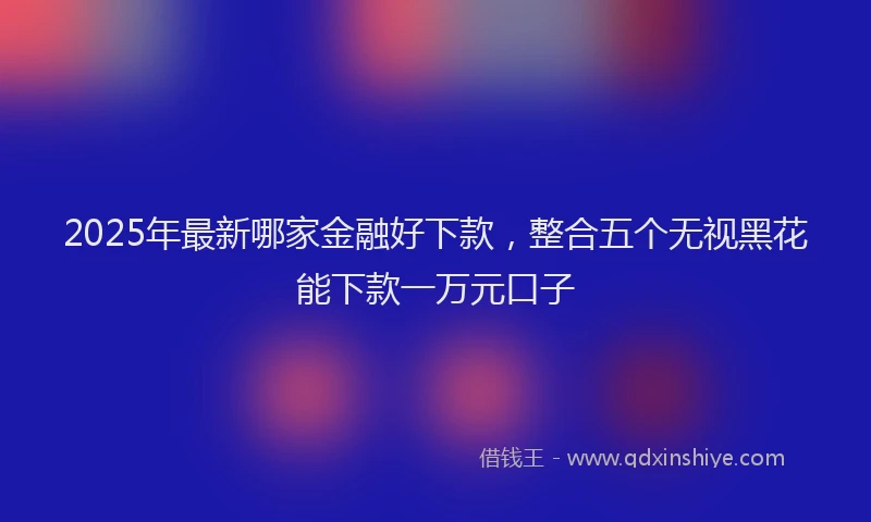 2025年最新哪家金融好下款，整合五个无视黑花能下款一万元口子