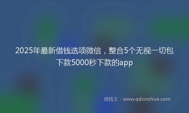 2025年最新借钱选项微信，整合5个无视一切包下款5000秒下款的app
