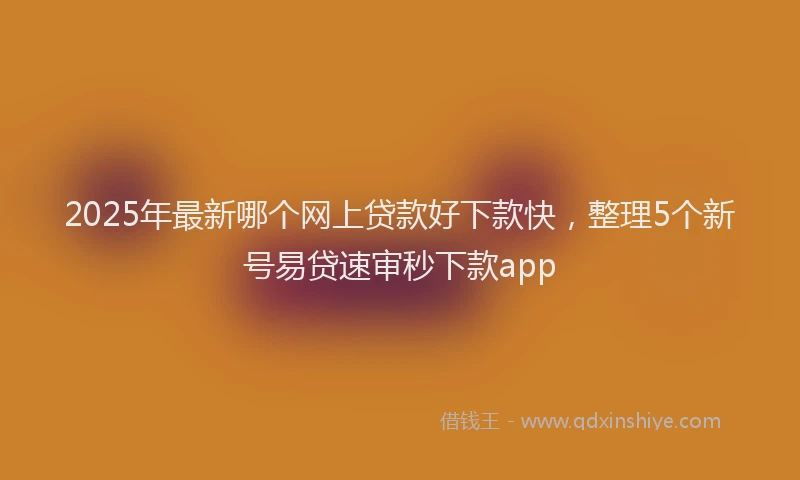 2025年最新哪个网上贷款好下款快，整理5个新号易贷速审秒下款app