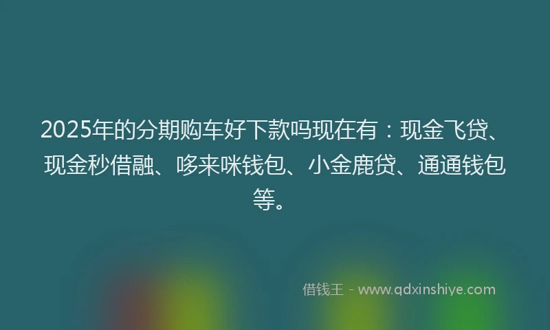 2025年的分期购车好下款吗现在有：现金飞贷、现金秒借融、哆来咪钱包、小金鹿贷、通通钱包等。