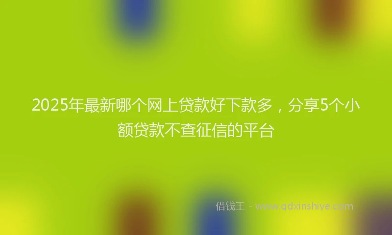 2025年最新哪个网上贷款好下款多，分享5个小额贷款不查征信的平台