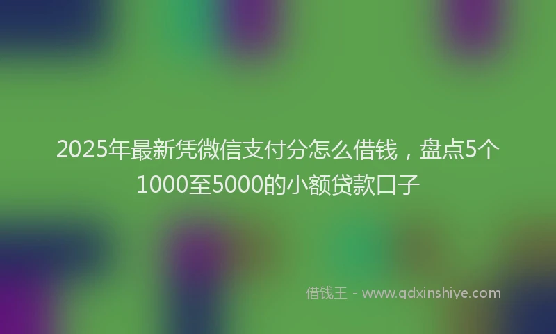 2025年最新凭微信支付分怎么借钱，盘点5个1000至5000的小额贷款口子