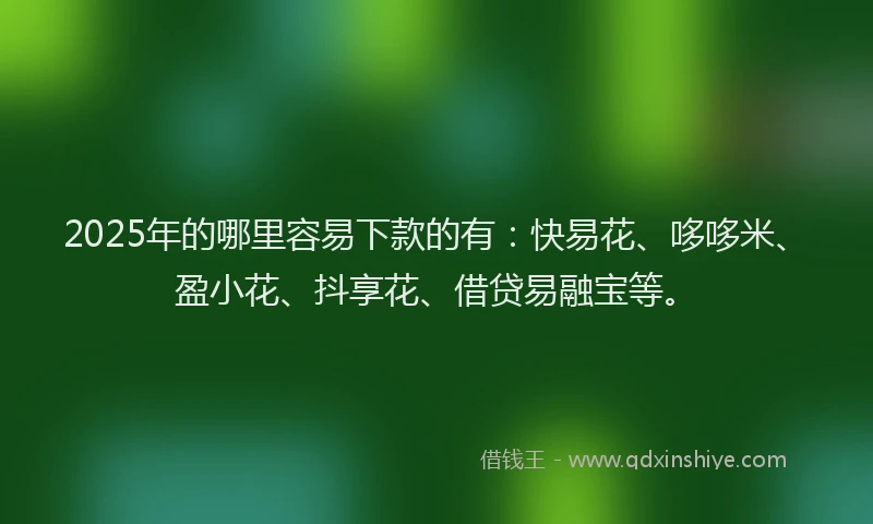 2025年的哪里容易下款的有：快易花、哆哆米、盈小花、抖享花、借贷易融宝等。