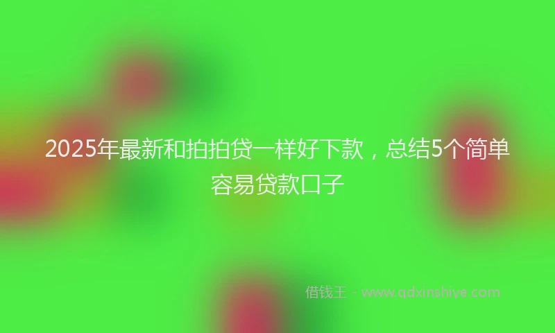 2025年最新和拍拍贷一样好下款，总结5个简单容易贷款口子