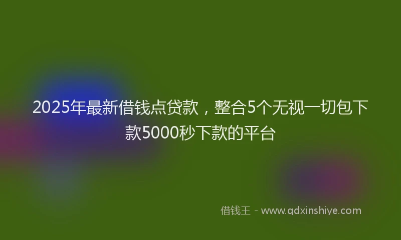 2025年最新借钱点贷款，整合5个无视一切包下款5000秒下款的平台