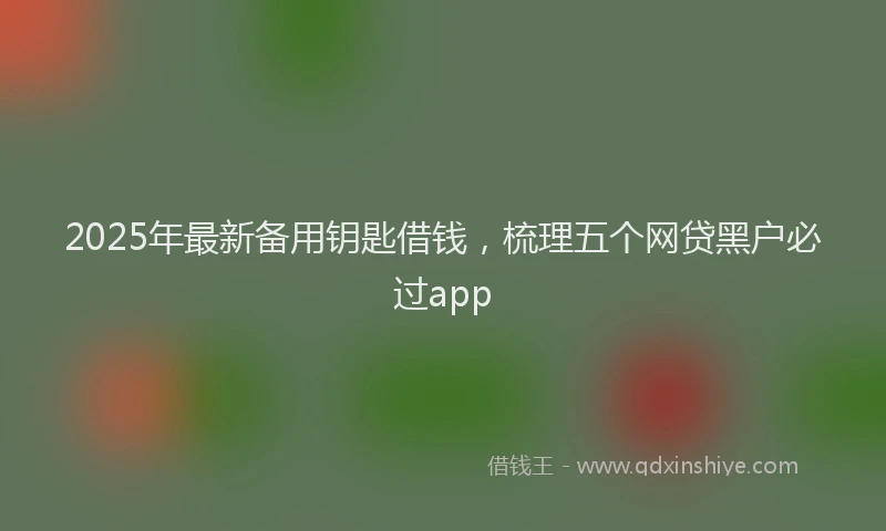 2025年最新备用钥匙借钱，梳理五个网贷黑户必过app