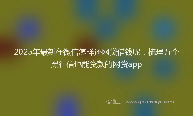 2025年最新在微信怎样还网贷借钱呢，梳理五个黑征信也能贷款的网贷app