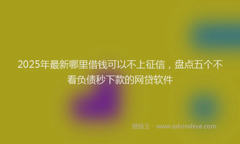 2025年最新哪里借钱可以不上征信，盘点五个不看负债秒下款的网贷软件