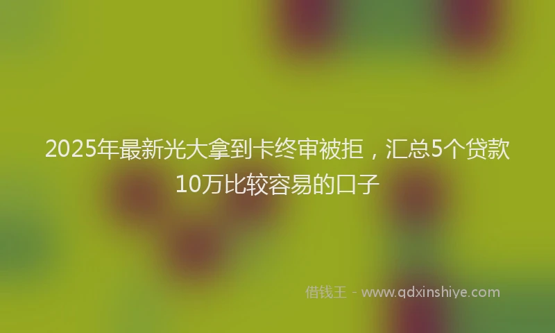 2025年最新光大拿到卡终审被拒，汇总5个贷款10万比较容易的口子
