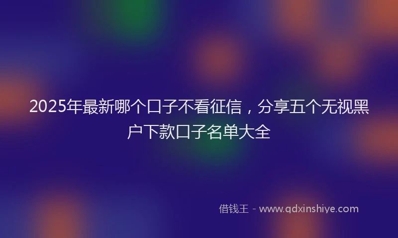 2025年最新哪个口子不看征信，分享五个无视黑户下款口子名单大全