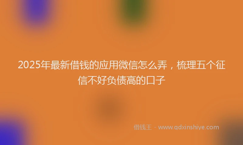 2025年最新借钱的应用微信怎么弄，梳理五个征信不好负债高的口子
