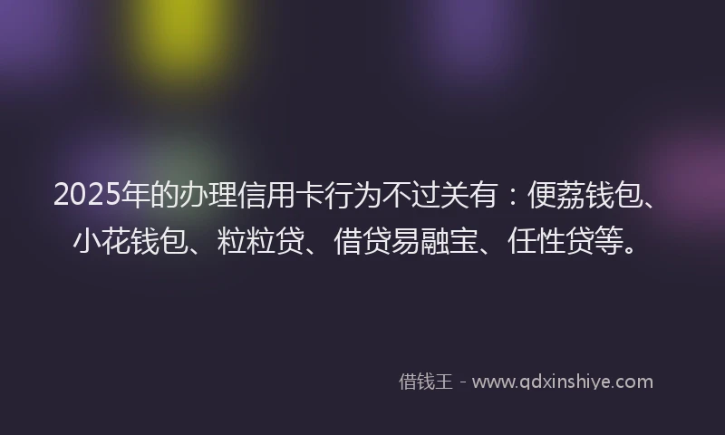 2025年的办理信用卡行为不过关有：便荔钱包、小花钱包、粒粒贷、借贷易融宝、任性贷等。