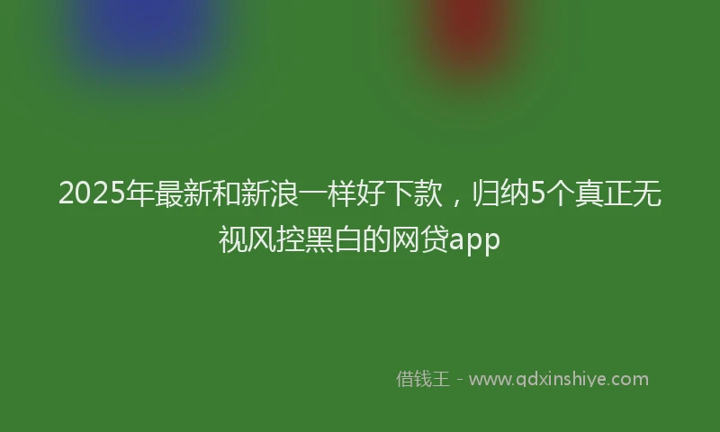 2025年最新和新浪一样好下款，归纳5个真正无视风控黑白的网贷app