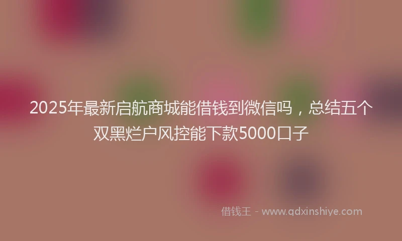 2025年最新启航商城能借钱到微信吗，总结五个双黑烂户风控能下款5000口子