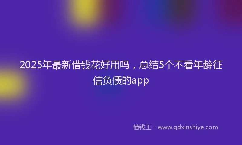 2025年最新借钱花好用吗，总结5个不看年龄征信负债的app