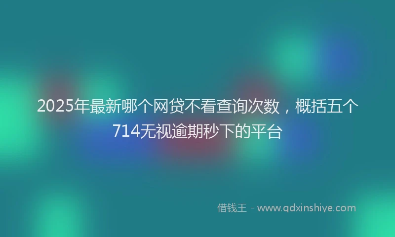 2025年最新哪个网贷不看查询次数，概括五个714无视逾期秒下的平台