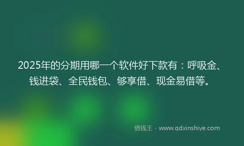 2025年的分期用哪一个软件好下款有：呼吸金、钱进袋、全民钱包、够享借、现金易借等。