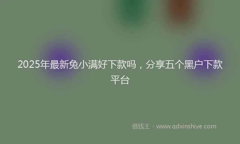 2025年最新兔小满好下款吗，分享五个黑户下款平台