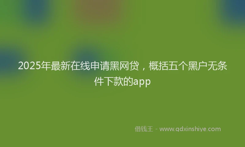 2025年最新在线申请黑网贷，概括五个黑户无条件下款的app