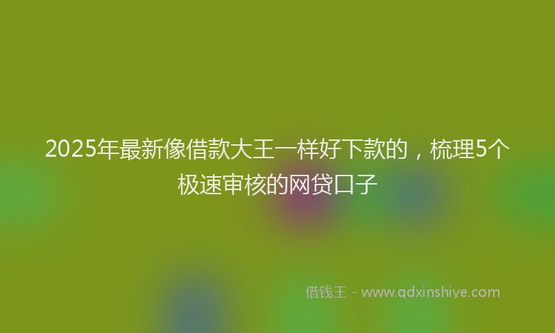 2025年最新像借款大王一样好下款的，梳理5个极速审核的网贷口子