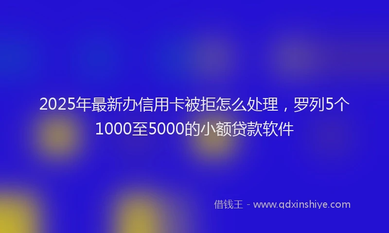 2025年最新办信用卡被拒怎么处理，罗列5个1000至5000的小额贷款软件