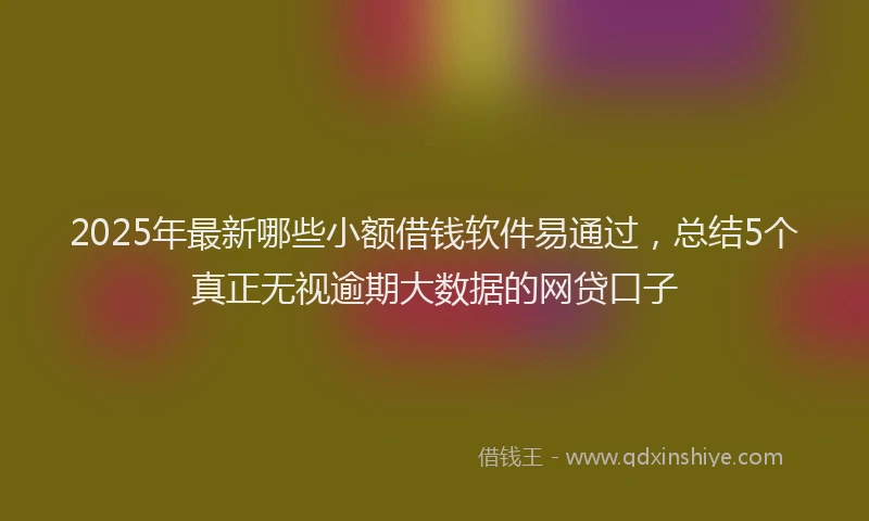2025年最新哪些小额借钱软件易通过，总结5个真正无视逾期大数据的网贷口子