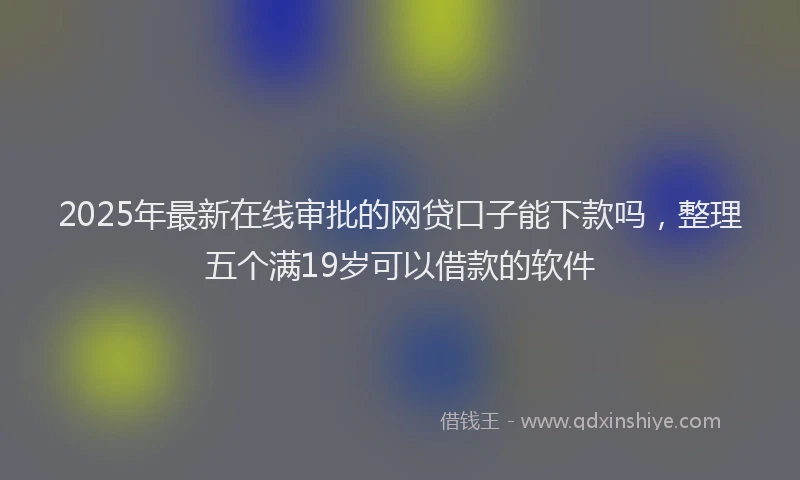2025年最新在线审批的网贷口子能下款吗，整理五个满19岁可以借款的软件