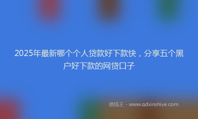2025年最新哪个个人贷款好下款快，分享五个黑户好下款的网贷口子
