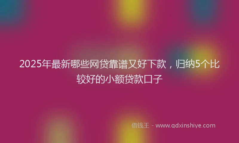 2025年最新哪些网贷靠谱又好下款，归纳5个比较好的小额贷款口子