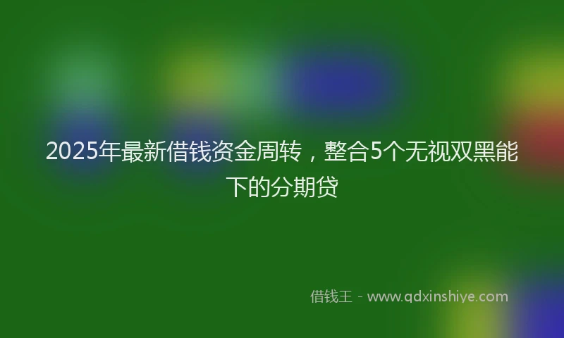 2025年最新借钱资金周转，整合5个无视双黑能下的分期贷