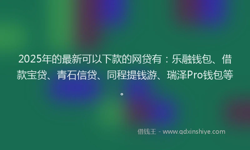 2025年的最新可以下款的网贷有：乐融钱包、借款宝贷、青石信贷、同程提钱游、瑞泽Pro钱包等。