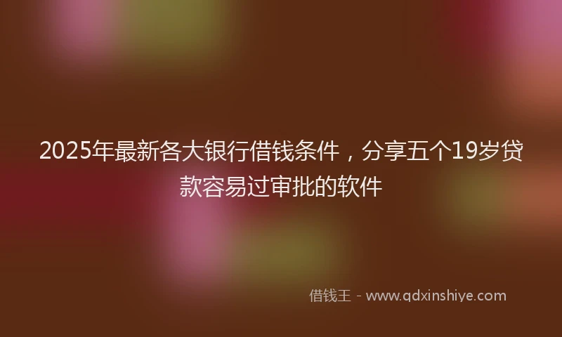 2025年最新各大银行借钱条件，分享五个19岁贷款容易过审批的软件