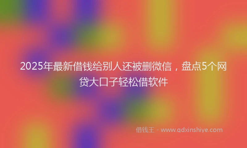 2025年最新借钱给别人还被删微信，盘点5个网贷大口子轻松借软件