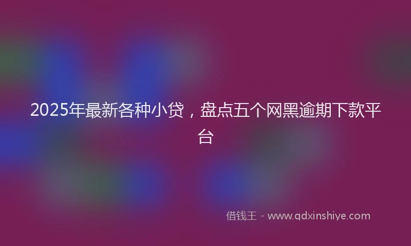 2025年最新各种小贷，盘点五个网黑逾期下款平台