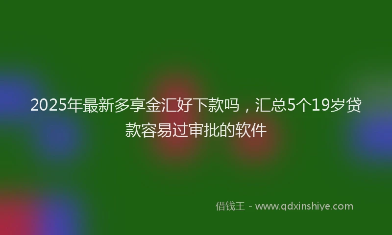 2025年最新多享金汇好下款吗，汇总5个19岁贷款容易过审批的软件