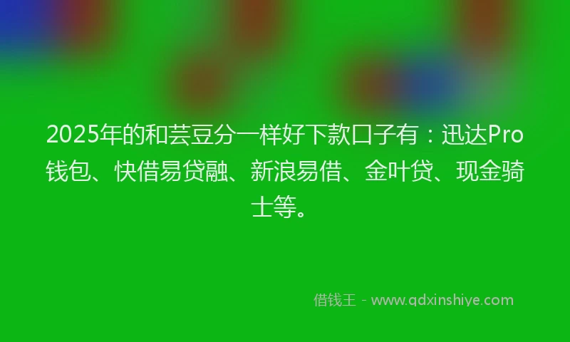 2025年的和芸豆分一样好下款口子有：迅达Pro钱包、快借易贷融、新浪易借、金叶贷、现金骑士等。