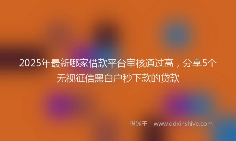 2025年最新哪家借款平台审核通过高，分享5个无视征信黑白户秒下款的贷款