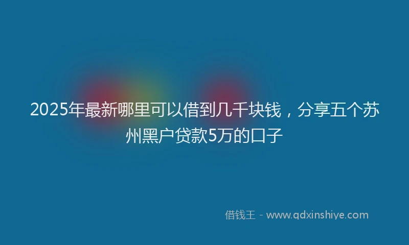 2025年最新哪里可以借到几千块钱，分享五个苏州黑户贷款5万的口子