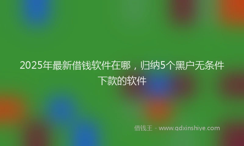2025年最新借钱软件在哪，归纳5个黑户无条件下款的软件