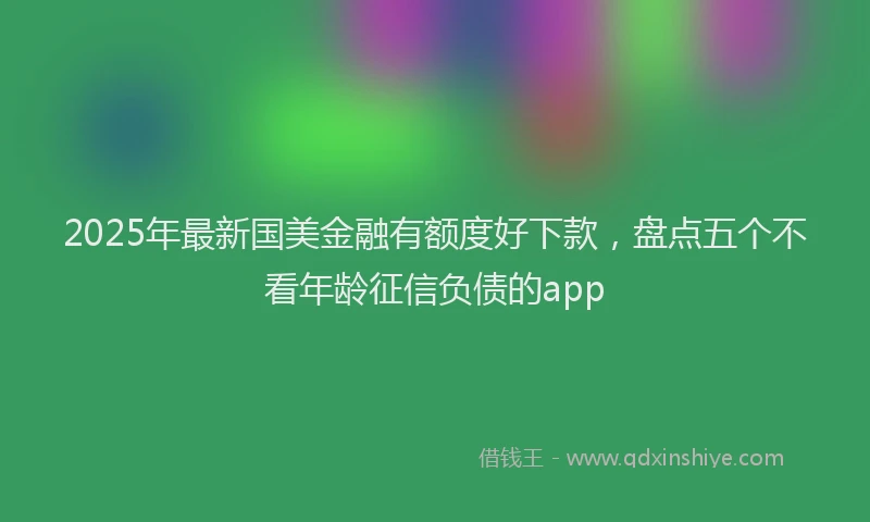 2025年最新国美金融有额度好下款，盘点五个不看年龄征信负债的app