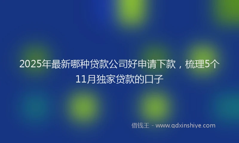 2025年最新哪种贷款公司好申请下款，梳理5个11月独家贷款的口子
